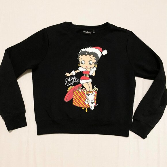 Betty Boop Christmas Fleece Sweater Womens Size Medium - Picture 1 of 16